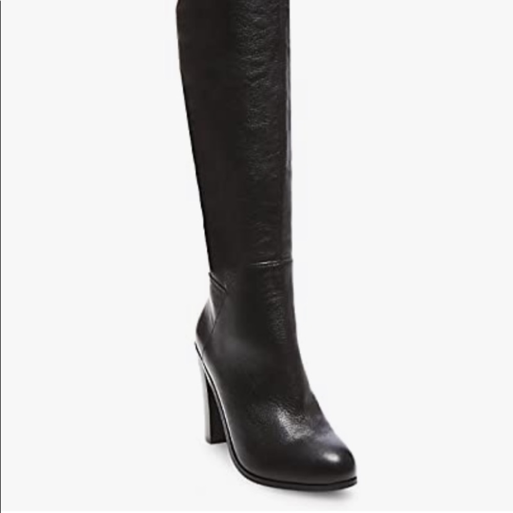 Stairia Black Leather Knee Boots New Never Worn